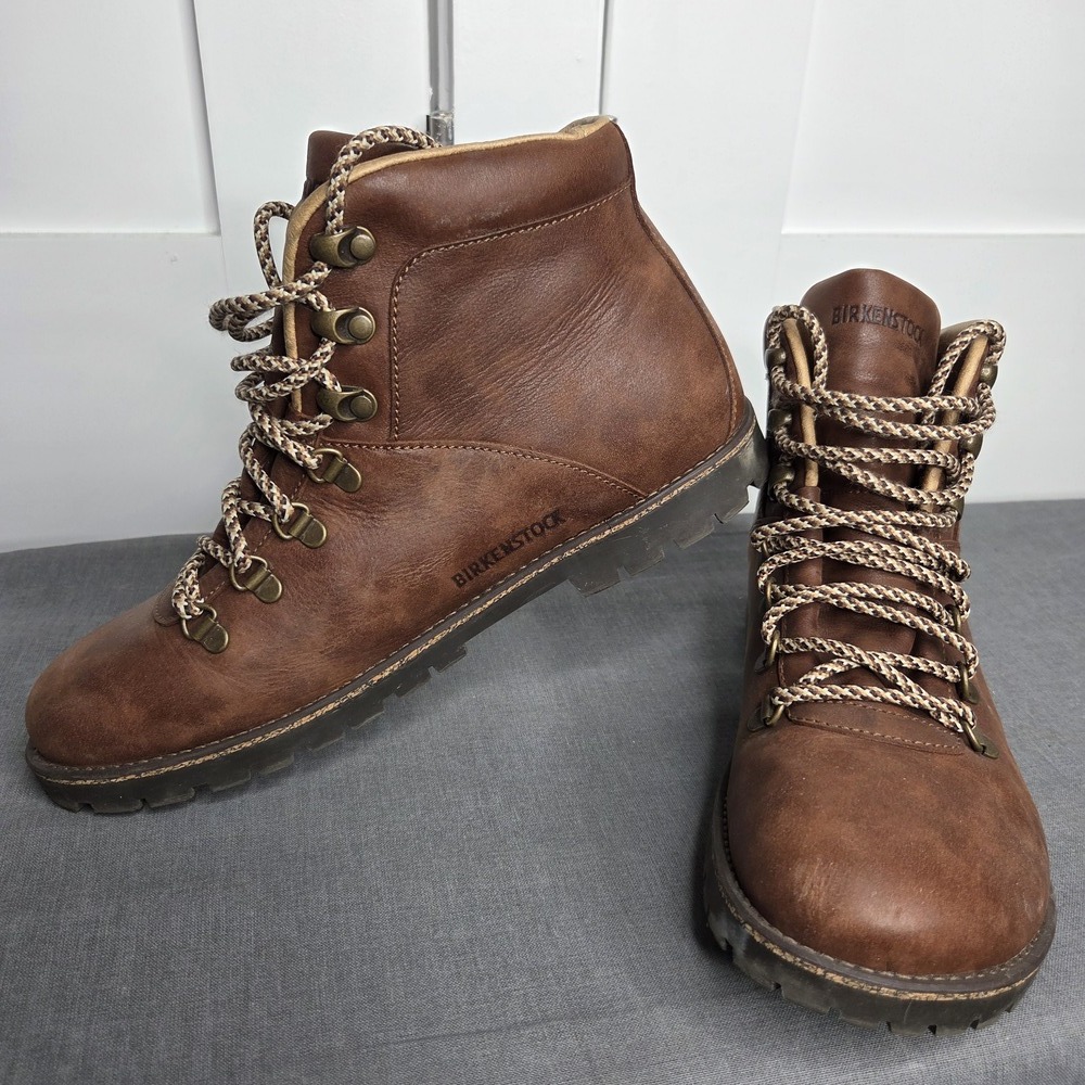 Birkenstock Men's Brown Leather Lace-Up Hiking Ankle Boots Size 8 US / 41 EU - Picture 7 of 11